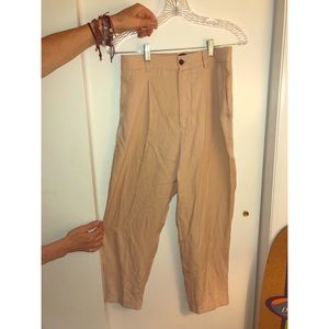 Formal pleated pink cream pants